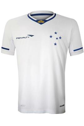 Detalhes da nova camisa branca do Cruzeiro, fornecida pela Penalty (imagens obtidas pelo Superesportes)