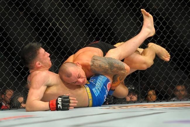 Gleison Tibau (bermuda preta) venceu Norman Parke por deciso dividida
