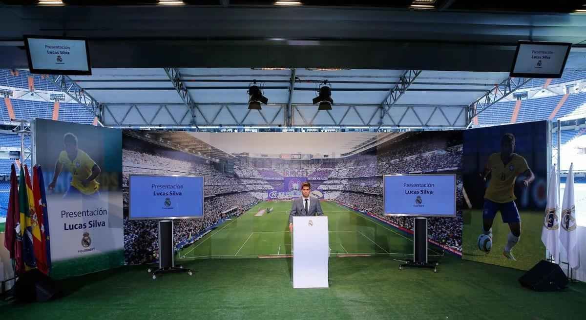 Imagens dos exames mdicos e apresentao de Lucas Silva no Real Madrid