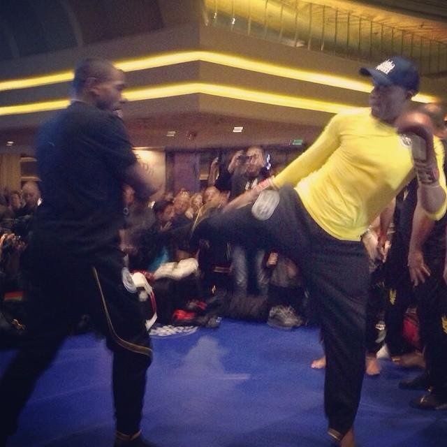 Anderson Silva no treino aberto do UFC 183, no MGM Grand Garden Arena, em Las Vegas