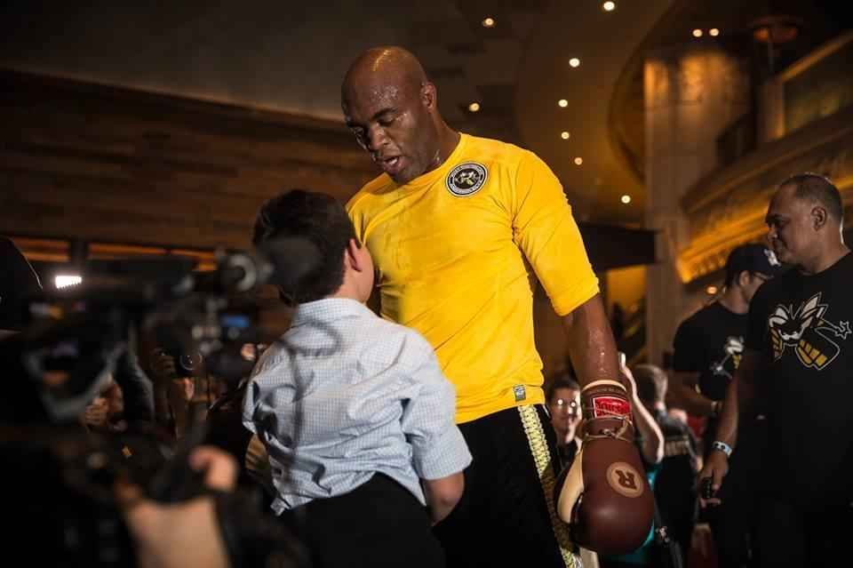 Anderson Silva no treino aberto do UFC 183, no MGM Grand Garden Arena, em Las Vegas