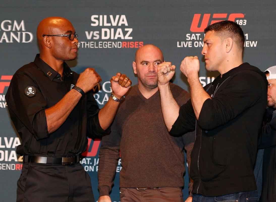 Veja imagens do Media Day do UFC 183, em Las Vegas - Encarada Anderson Silva e Nick Diaz