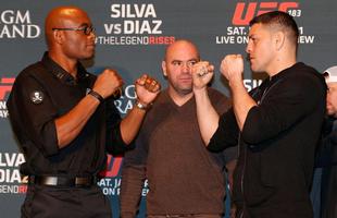 Veja imagens do Media Day do UFC 183, em Las Vegas - Encarada Anderson Silva e Nick Diaz