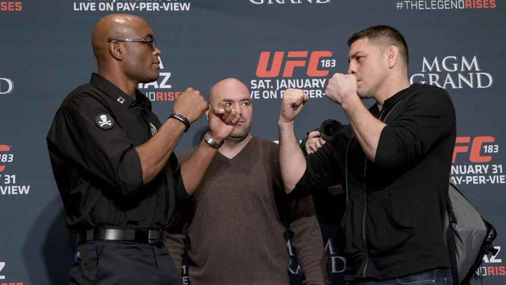 Veja imagens do Media Day do UFC 183, em Las Vegas - Encarada Anderson Silva e Nick Diaz