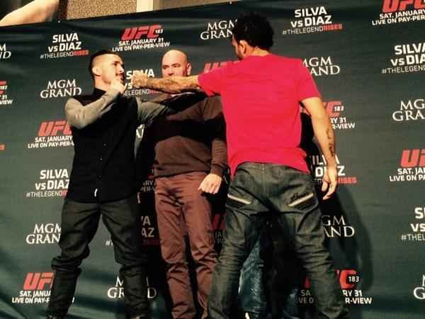 Veja imagens do Media Day do UFC 183, em Las Vegas - Encarada Ian McCall e John Lineker