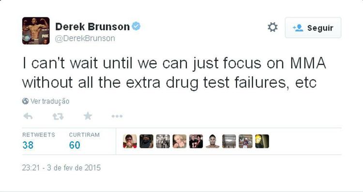 Derek Brunson: 'Mal posso esperar at focarmos no MMA livre de todas as falhas em exames antidoping'