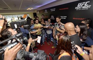 Imagens de Demian Maia, Ryan LaFlare, Leo Santos e Erick Silva no Media Day no Maracan