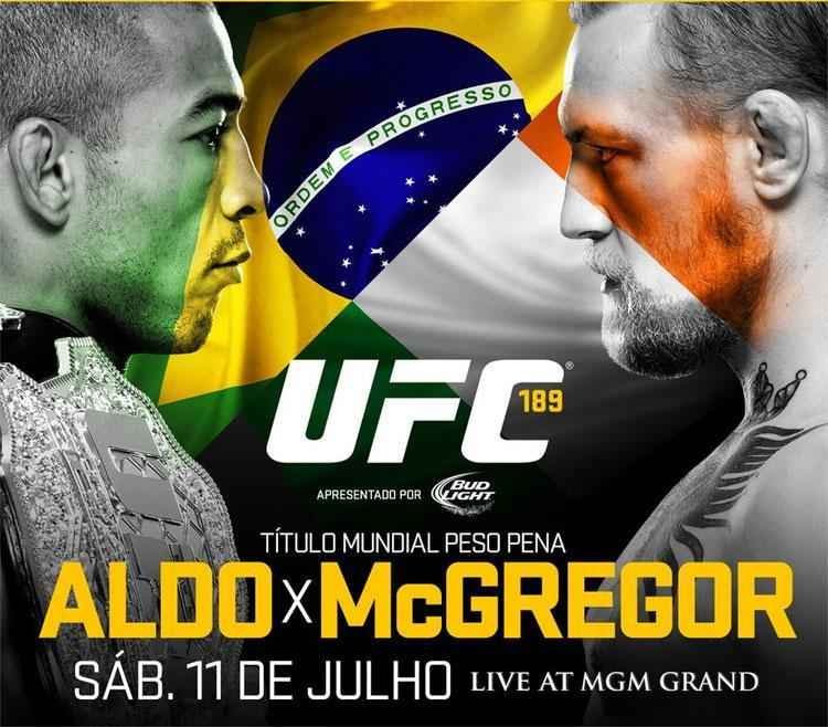 O aguardado duelo entre Jos Aldo e Conor McGregor fecha a programao do UFC 189. O brasileiro ter a oitava defesa de cinturo do peso pena contra a maior sensao da atualidade, Conor McGregor. O provocador irlands conquistou o title shot depois de cinco vitrias seguidas no UFC 