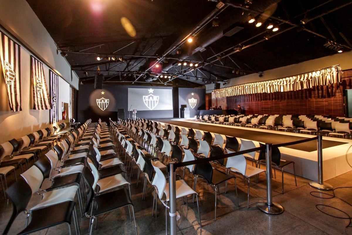 Casa de eventos pronta para receber festa de lanamento de uniforme do Atltico
