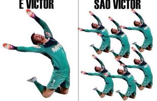 Memes do goleiro Victor, do Atltico, no jogo contra o Atlas, no Independncia