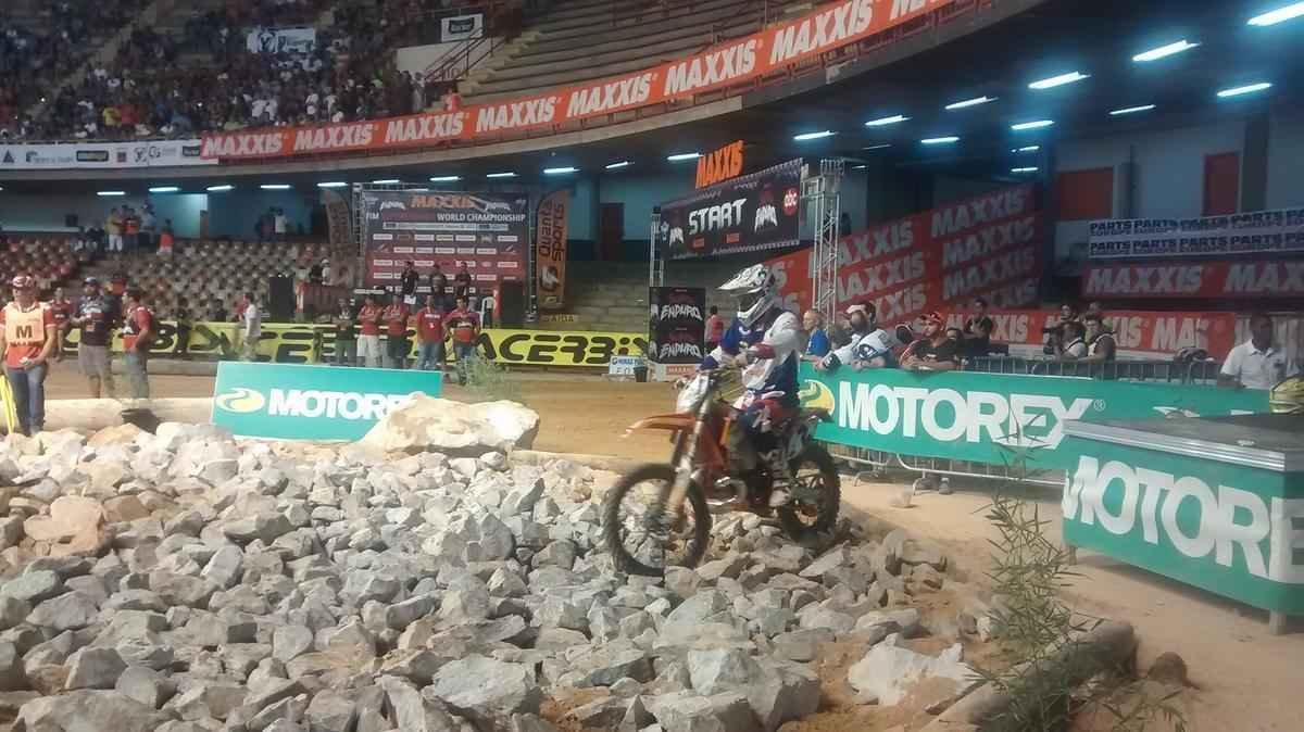 Imagens do percurso e dos treinos livres do Mundial de Superenduro, no Ginsio Mineirinho, em BH