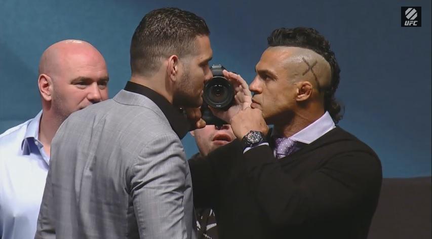 Fotos da super coletiva do UFC em Los Angeles - Chris Weidman x Vitor Belfort, adversrios pelo cinturo do peso mdio