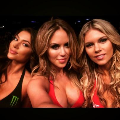 Imagens das lutas e bastidores do UFC 184, em Los Angeles - Arianny Celeste, Brittney Palmer e Chrissy Blair. Octagon girls marcam presena no evento