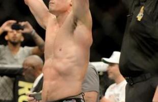 Imagens das lutas e bastidores do UFC 184, em Los Angeles - Alan Jouban (bermuda preta) venceu Richard Walsh por nocaute aos 2m19s do primeiro round