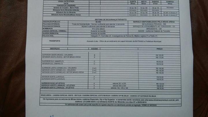 Reunio define diviso das duas torcidas no clssico entre Cruzeiro e Atltico
