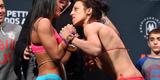 Imagens da pesagem do UFC 185, em Dallas - Carla Esparza x Joanna Jedrzejczyk, pelo cinturo peso palha