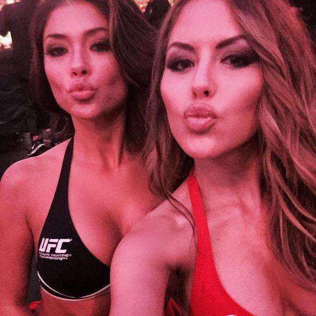 Imagens das lutas e bastidores do UFC 185, em Dallas - Octagon girls Arianny Celeste e Brittney Palmer