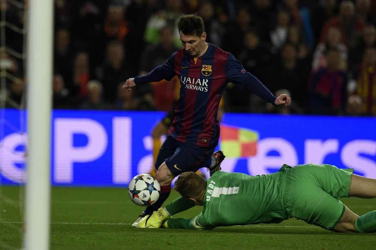 Imagens do duelo entre Barcelona e Manchester City, no Camp Nou, pela Liga dos Campees