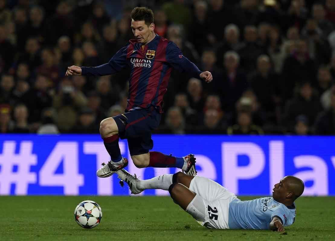 Imagens do duelo entre Barcelona e Manchester City, no Camp Nou, pela Liga dos Campees