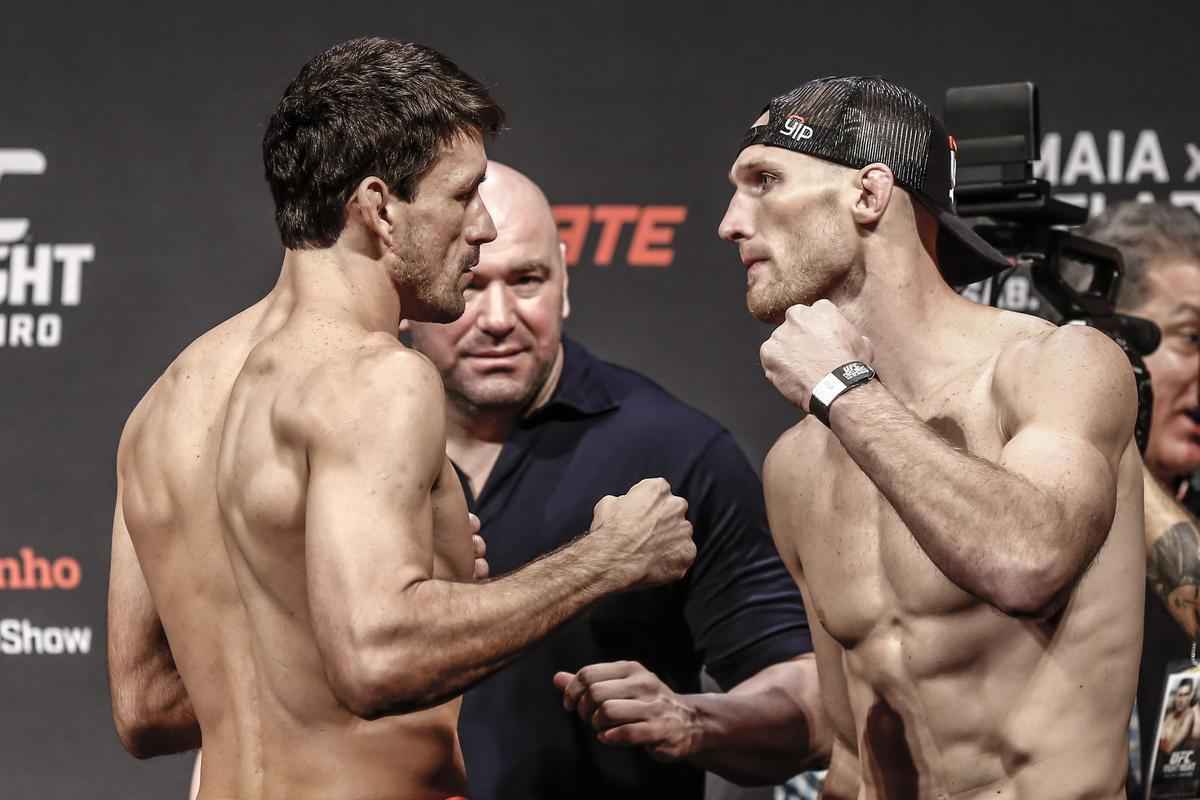 Imagens da pesagem oficial do UFC Fight Night 62 - Demian Maia e Ryan LaFlare