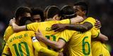 Imagens do jogo amistoso entre Frana e Brasil no Stade de France - na foto, comemorao do gol de Oscar