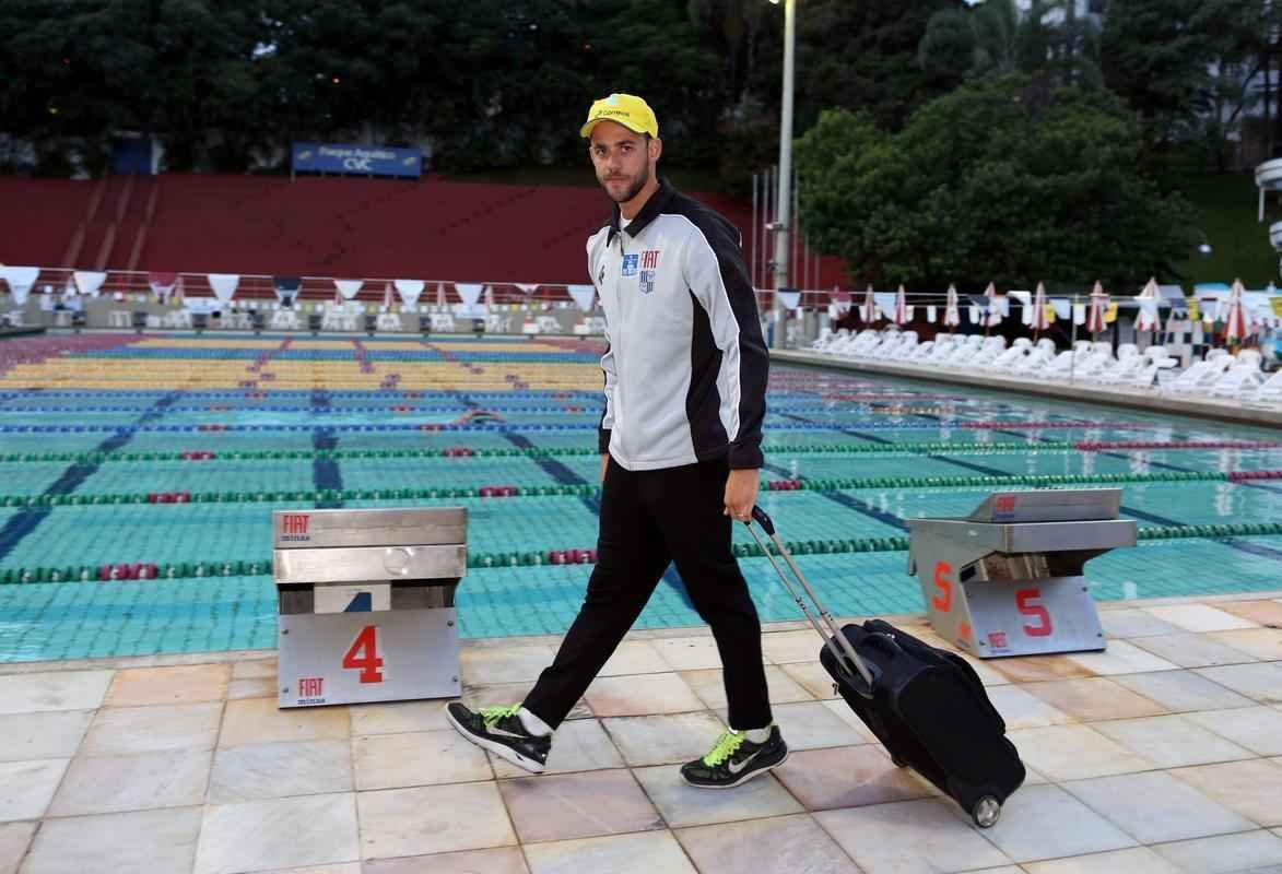 Fotos da apresentao do nadador Thiago Pereira no Minas Tnis Clube