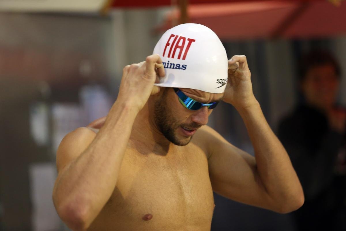 Fotos da apresentao do nadador Thiago Pereira no Minas Tnis Clube