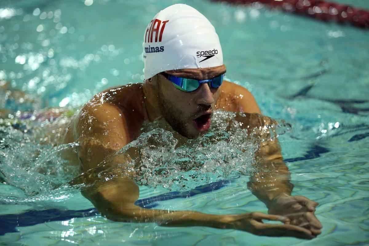 Fotos da apresentao do nadador Thiago Pereira no Minas Tnis Clube