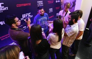 Lanamento do UFC Goinia II - Carlos Condit concede entrevista aos jornalistas