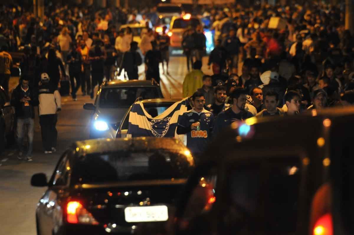 Imagens da torcida do Cruzeiro na partida contra o Mineros de Guayana da Venezuela na Libertadores