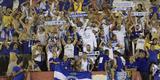 Torcida do Cruzeiro no Estdio El Palacio, em Buenos Aires, durante jogo da Libertadores