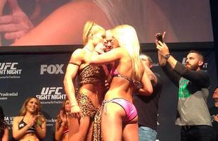 Imagens das encaradas e dos bastidores da pesagem do UFC em Newark - Felice Herig x Paige VanZant