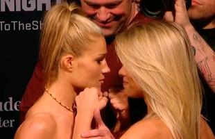 Imagens das encaradas e dos bastidores da pesagem do UFC em Newark -  Felice Herig x Paige VanZant