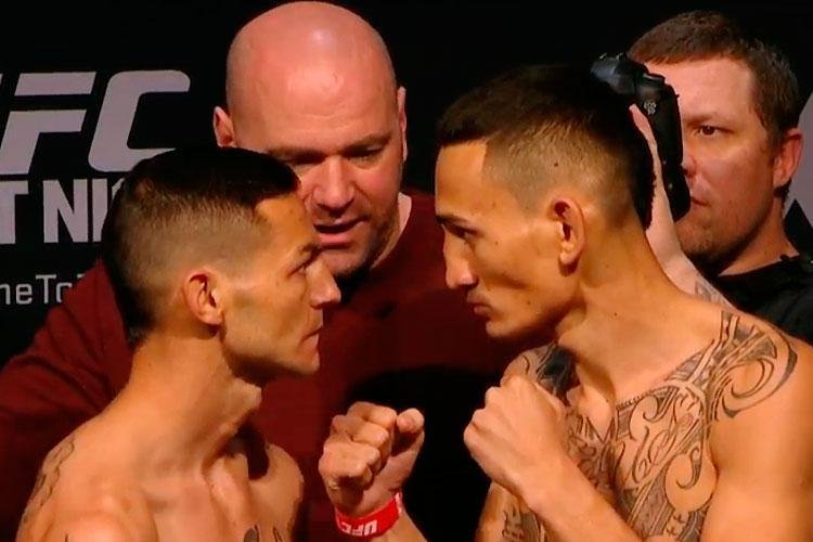 Imagens das encaradas e dos bastidores da pesagem do UFC em Newark - Cub Swanson e Max Holloway