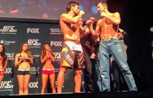 Imagens das encaradas e dos bastidores da pesagem do UFC em Newark - Lyoto Machida e Luke Rockhold