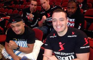 Imagens das encaradas e dos bastidores da pesagem do UFC em Newark - Diego Brando e equipe  