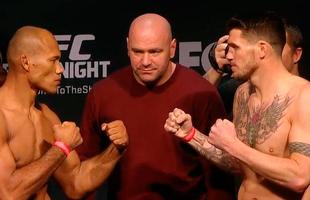 Imagens das encaradas e dos bastidores da pesagem do UFC em Newark - Jacar e Chris Camozzi