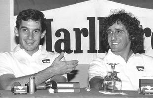 Os pilotos de Fórmula 1 Ayrton Senna (e) e Alain Prost