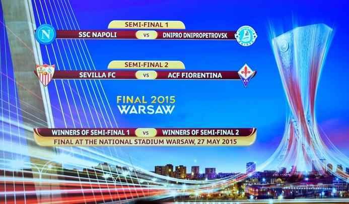 Fotos dos sorteios das semifinais da Liga dos Campeões e da Liga Europa