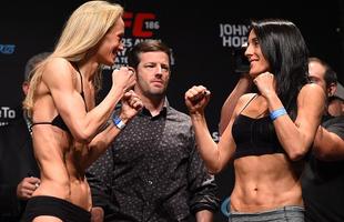 Pesagem do UFC 186 em Montreal - Jessica Rakoczy e Valerie Letourneau