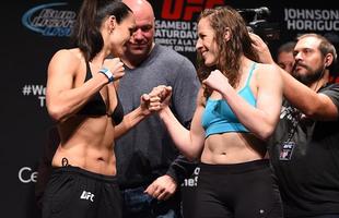 Pesagem do UFC 186 em Montreal - Alexis Davis e Sarah Kaufman