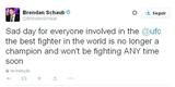Brendan Schaub, peso-meio-pesado do UFC: 'Dia triste para todos que est�o envolvidos com o UFC. O melhor lutador do mundo n�o � mais campe�o e n�o voltar� a lutar t�o cedo'