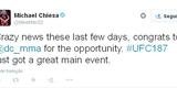 Michael Chiesa, peso-leve do UFC: 'Not�cias loucas nesses �ltimos dias, parab�ns ao Daniel Cormier pela oportunidade. UFC 187 ganhou um grande evento principal'