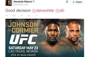 Amanda Nunes, peso-galo do UFC: 'Boa deciso Dana White e UFC'