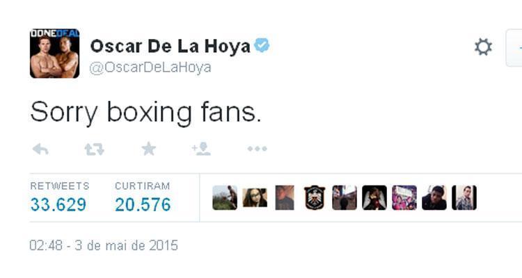 Oscar de la Hoya, multicampeo no boxe, ironiza luta: ''Desculpe, fs de boxe''