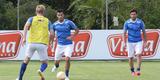 Tcnico Marcelo Oliveira fez um treino ttico fechado na Toca da Raposa II e no mostrou o time que enfrentar o So Paulo. Jornalistas acompanharam apenas atividade recreativa.
