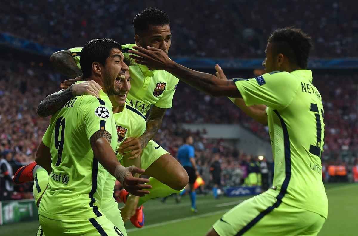 Primeiro gol de Neymar sobre o Bayern na derrota por 3 a 2, em Munique, no jogo de volta das semifinais da Liga dos Campees. No primeiro duelo, no Camp Nou, Barcelona havia goleado alemes por 3 a 0