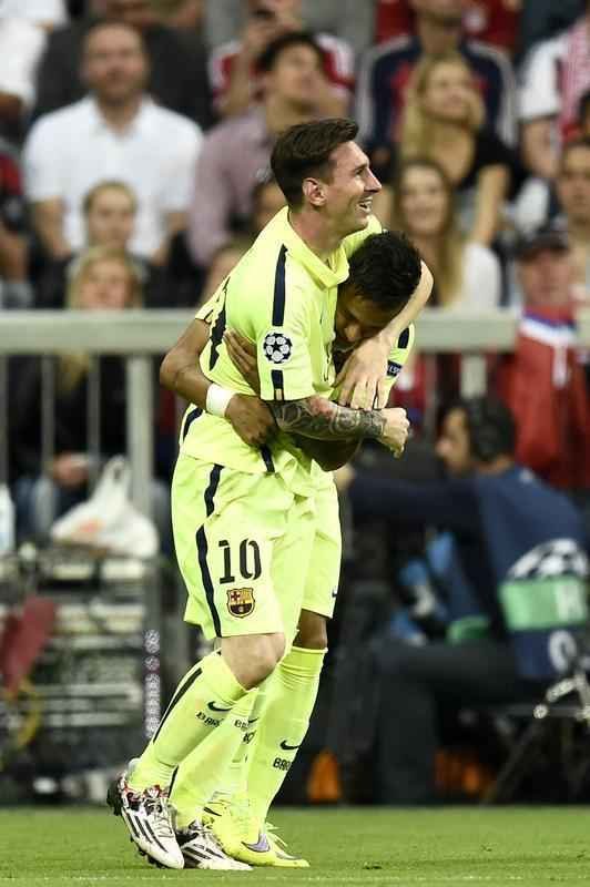 Primeiro gol de Neymar sobre o Bayern na derrota por 3 a 2, em Munique, no jogo de volta das semifinais da Liga dos Campees. No primeiro duelo, no Camp Nou, Barcelona havia goleado alemes por 3 a 0