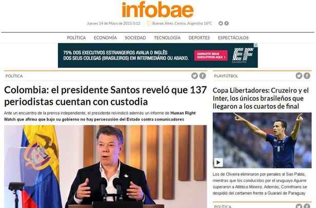 Infobae tambm destacou a vitria do Cruzeiro no topo do portal