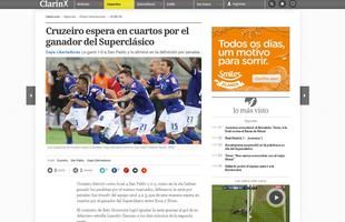 O Clarn tambm noticiou a vitria do Cruzeiro, que aguarda Boca ou River